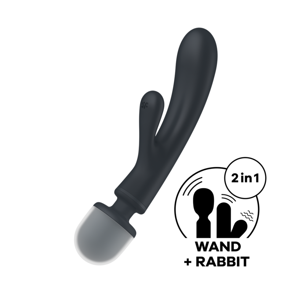 Triple Lover - Hybrid Wand Vibrator - Grey