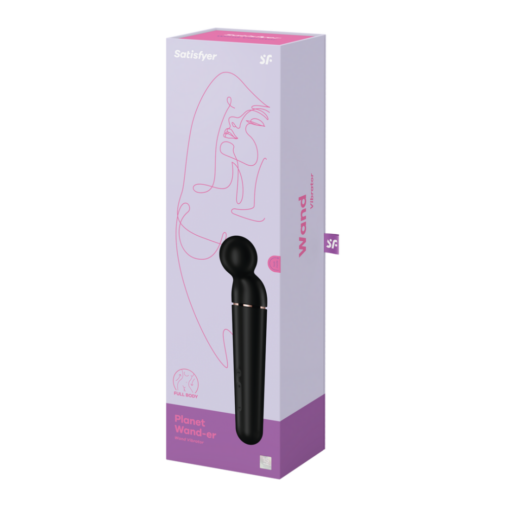 Planet Wand-er - Wand Vibrator - Black/Rose Gold | Satisfyer