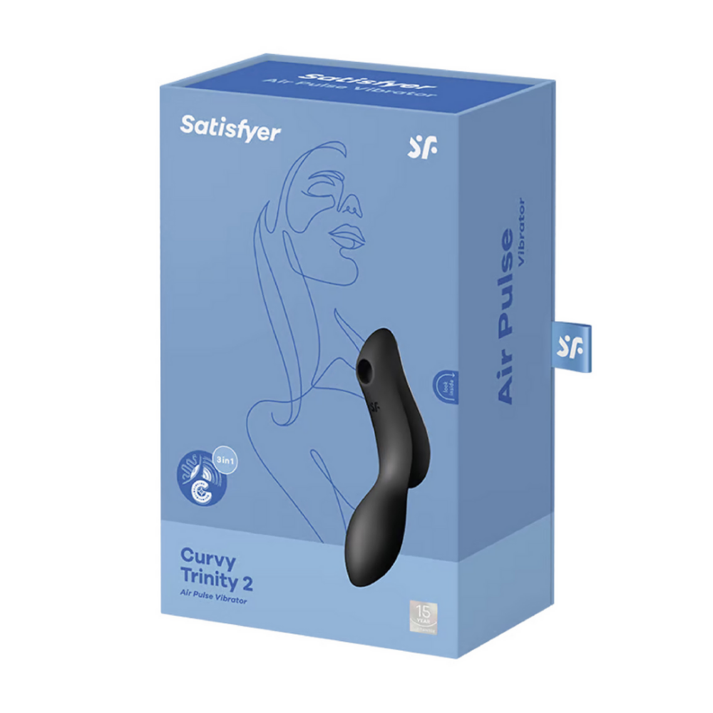 Curvy Trinity 2 - Invoegbare Air Pulse Vibrator - Zwart | Satisfyer