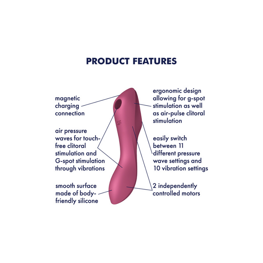 Curvy Trinity 3 - Insertable Air Pulse Vibrator - Red | Satisfyer