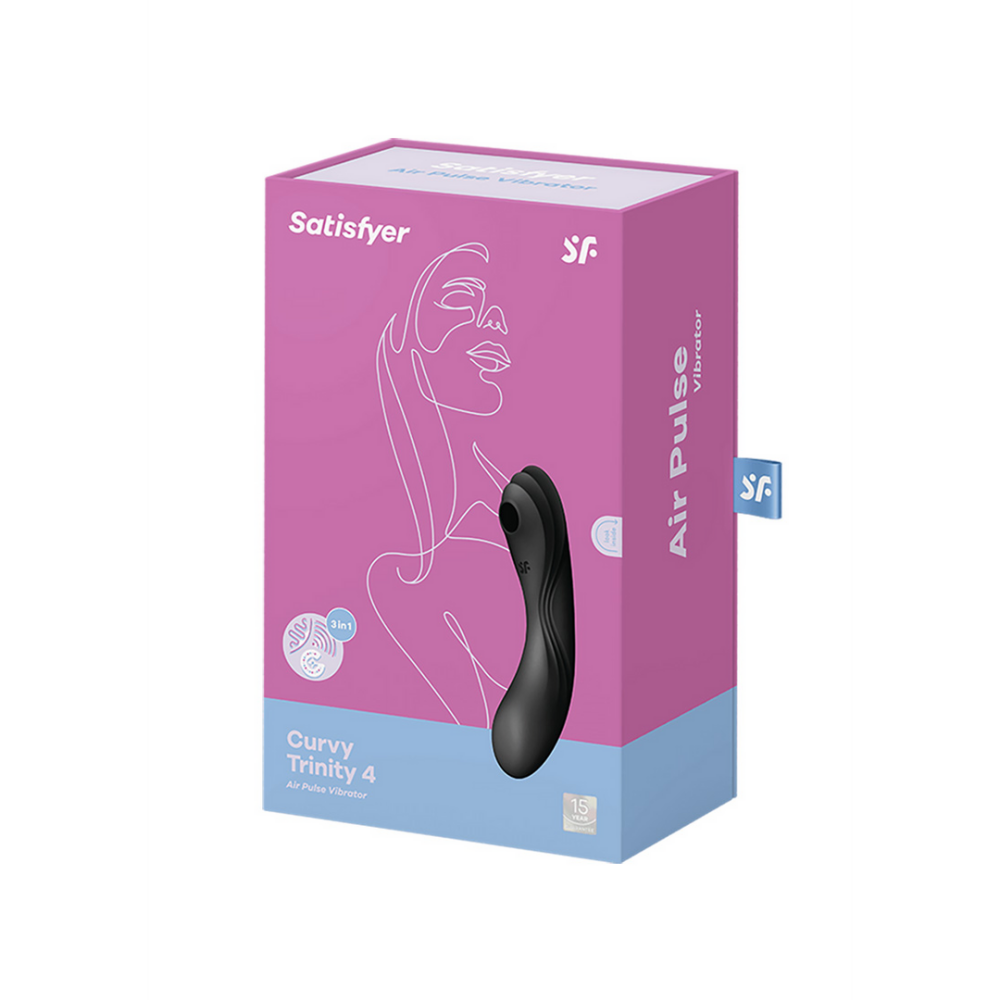 Curvy Trinity 4 - Insertable Air Pulse Vibrator - Black | Satisfyer
