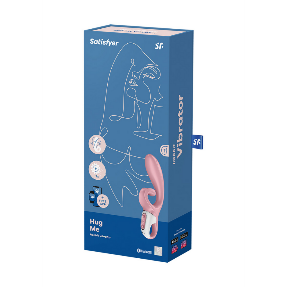 Hug Me - Rabbit Vibrator with Tongue Tip for Clitoris Stimulation - Pink | Satisfyer