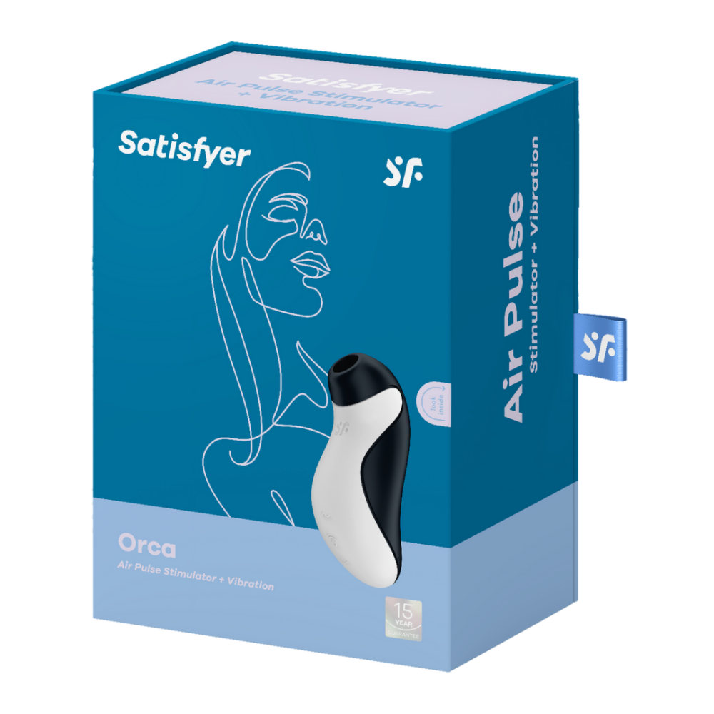 Orca - Air Pulse Stimulator and Vibrator - Black/White | Satisfyer