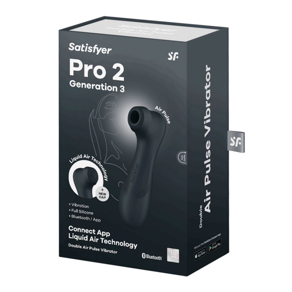 Satisfyer Pro 2 Generation 3 - Double Air Pulse Vibrator - Liquid Air and Connect App - Black | Satisfyer