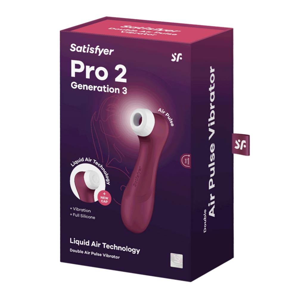 Satisfyer Pro 2 Generation 3 - Double Air Pulse Vibrator - Liquid Air - Wine Red | Satisfyer