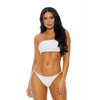 Forplay San Luis bikini set wit maat M, vooraanzicht met bandeau top en high-leg bikinibroekje op model