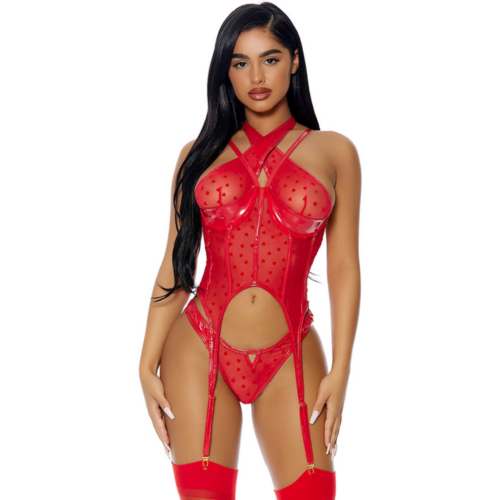 Forplay Steal Your Heart lingerieset rood maat M