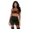 Forplay Put O-ring On It skirt set zwart, maat M, vooraanzicht, top en rokje met O-ring detail, strappy stijl