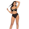 Mapalé 2-delige lingerie set zwart maat S/M, vooraanzicht met bh en string