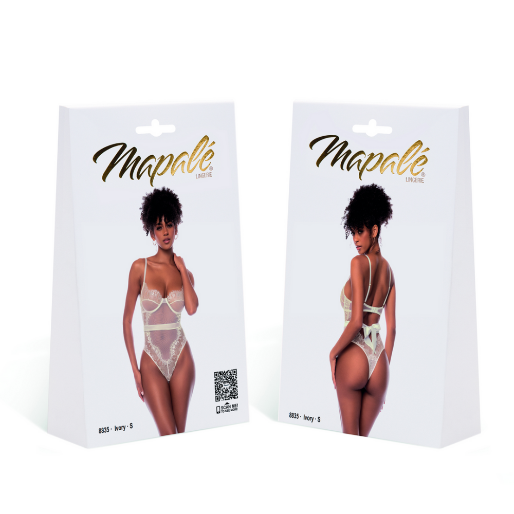 Mapalé Teddy kant en mesh in maat S ivory