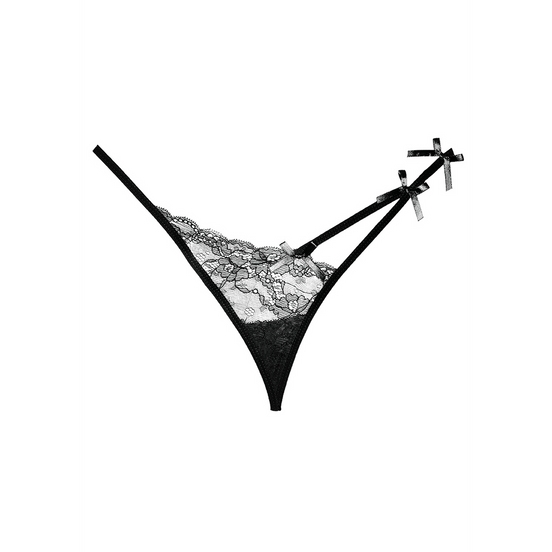 Allure Pixie String One Size | Zwart Kant