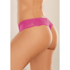 Model draagt Allure open kruis string in warm roze, One size, kanten afwerking, sensuele pasvorm