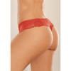 Model draagt rode open kruis string (one size), kanten band en smalle bandjes, Allure Chiqui Love