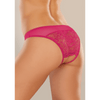 Allure open kruis string one size warm roze, lage taille met smalle bandjes, achteraanzicht op het lichaam