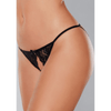 Allure kanten open voorkant slip one size zwart, zijaanzicht met smalle bandjes en open detail aan de voorkant