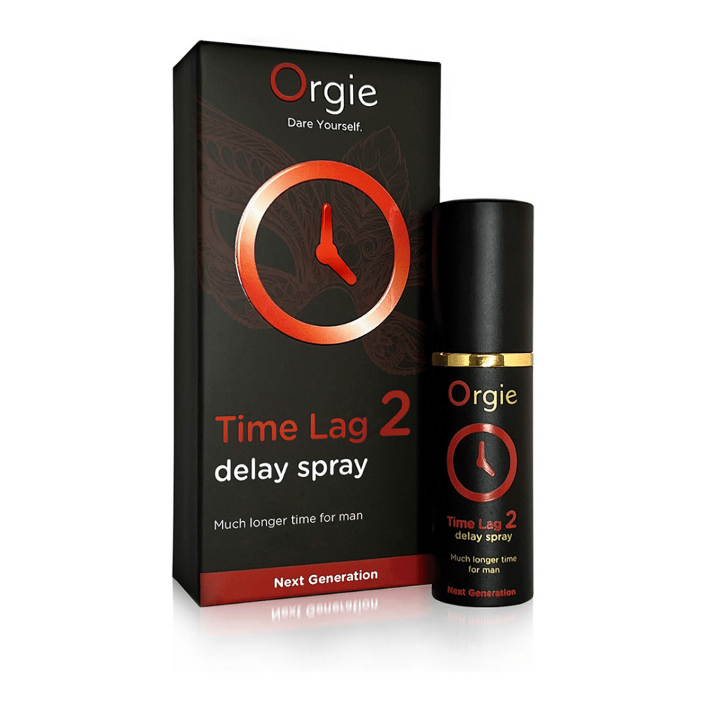 Orgie Time Lag 2 Delay Spray Next Generation verpakking met doos en 10 ml sprayfles productfoto vertraagde climax