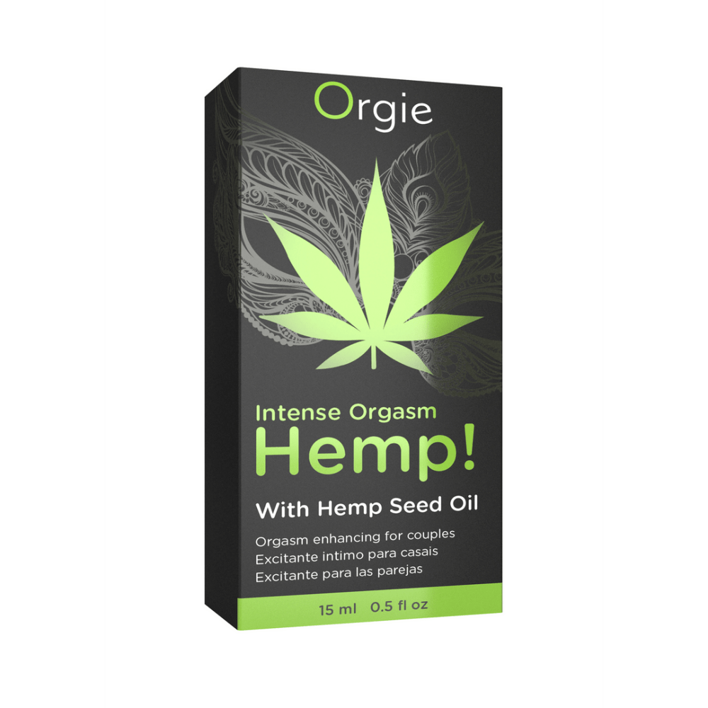 Verpakking Orgie Intense Orgasm Gel met hennepblad 15 ml hemp seed oil stimulatie gel