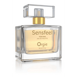 Orgie Sensfeel pheromonen parfum heren 50 ml, glazen parfumflesje met luxe gouden label en spraydop