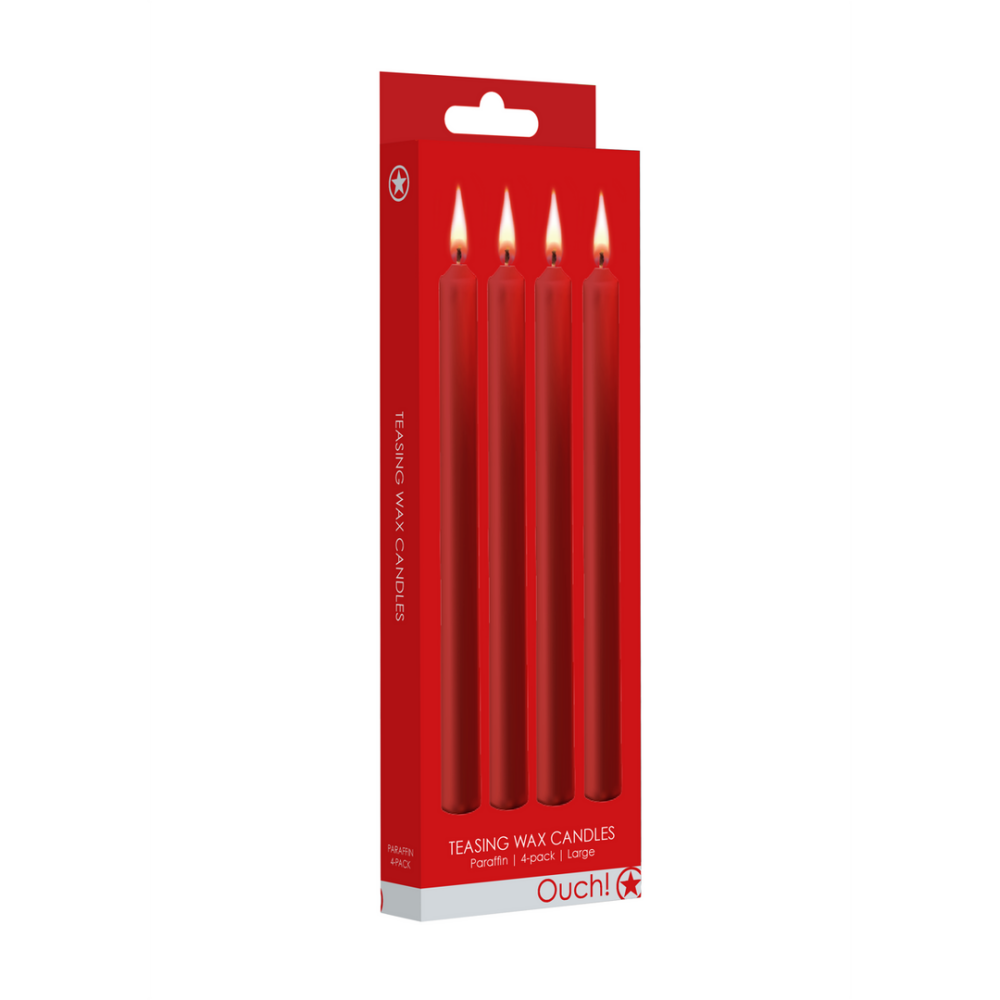 Neckende Kerzen - 4 Stück - Groß - Rot