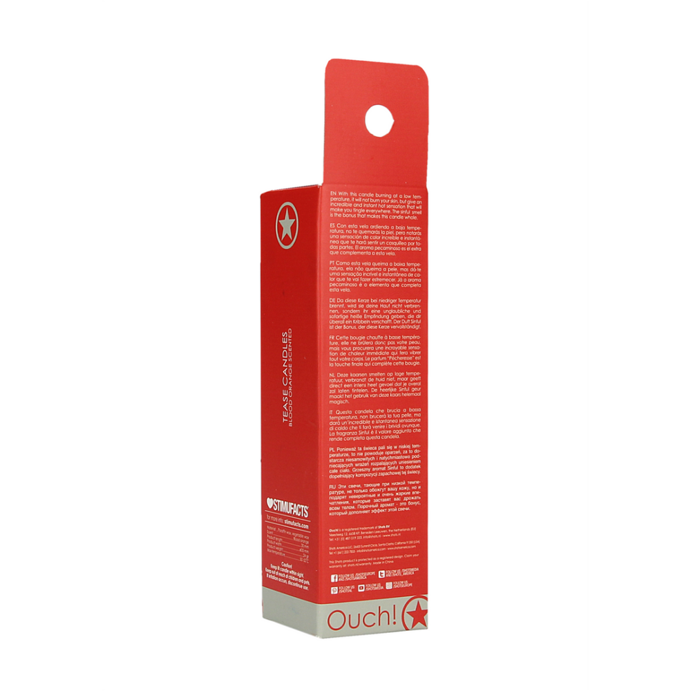 Ouch! by Shots Tease Candles Sinful rood 4 stuks | Sensuele massagekaarsen