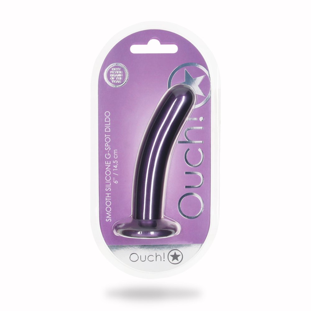 G-Punkt-Dildo aus glattem Silikon – 6'' / 14,5 cm – Metallic-Lila | Autsch! von Shots