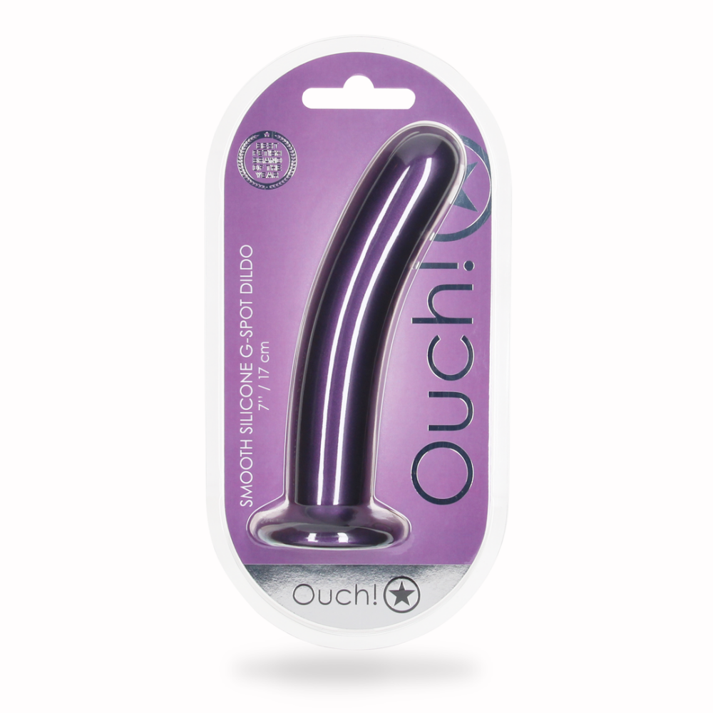 G-Punkt-Dildo aus glattem Silikon – 7'' / 17 cm – Metallic-Lila | Autsch! von Shots