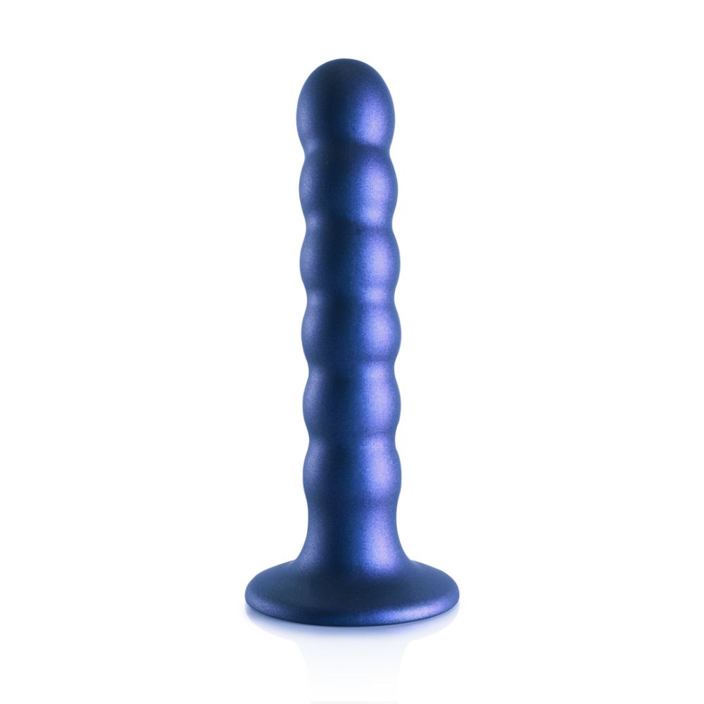G-Punkt-Dildo aus Silikon mit Perlen – 5'' / 13 cm – Metallic-Blau | Autsch! von Shots
