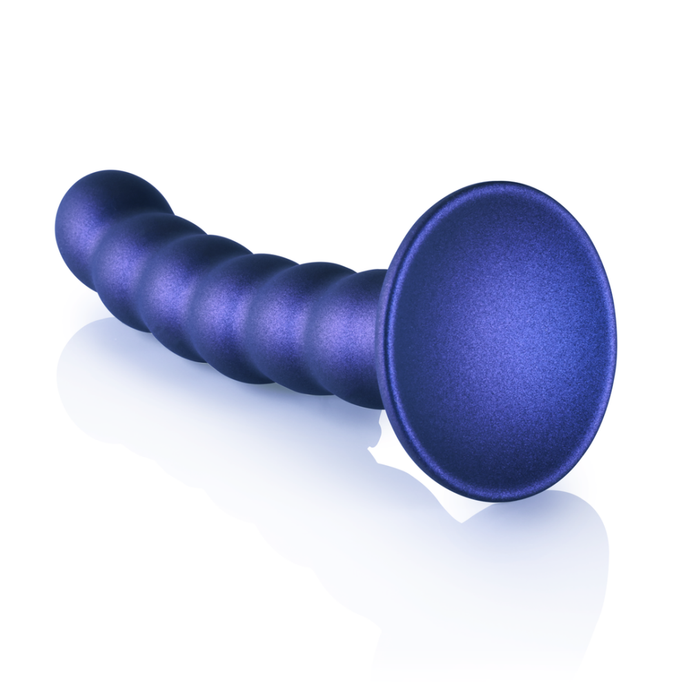 G-Punkt-Dildo aus Silikon mit Perlen – 5'' / 13 cm – Metallic-Blau | Autsch! von Shots