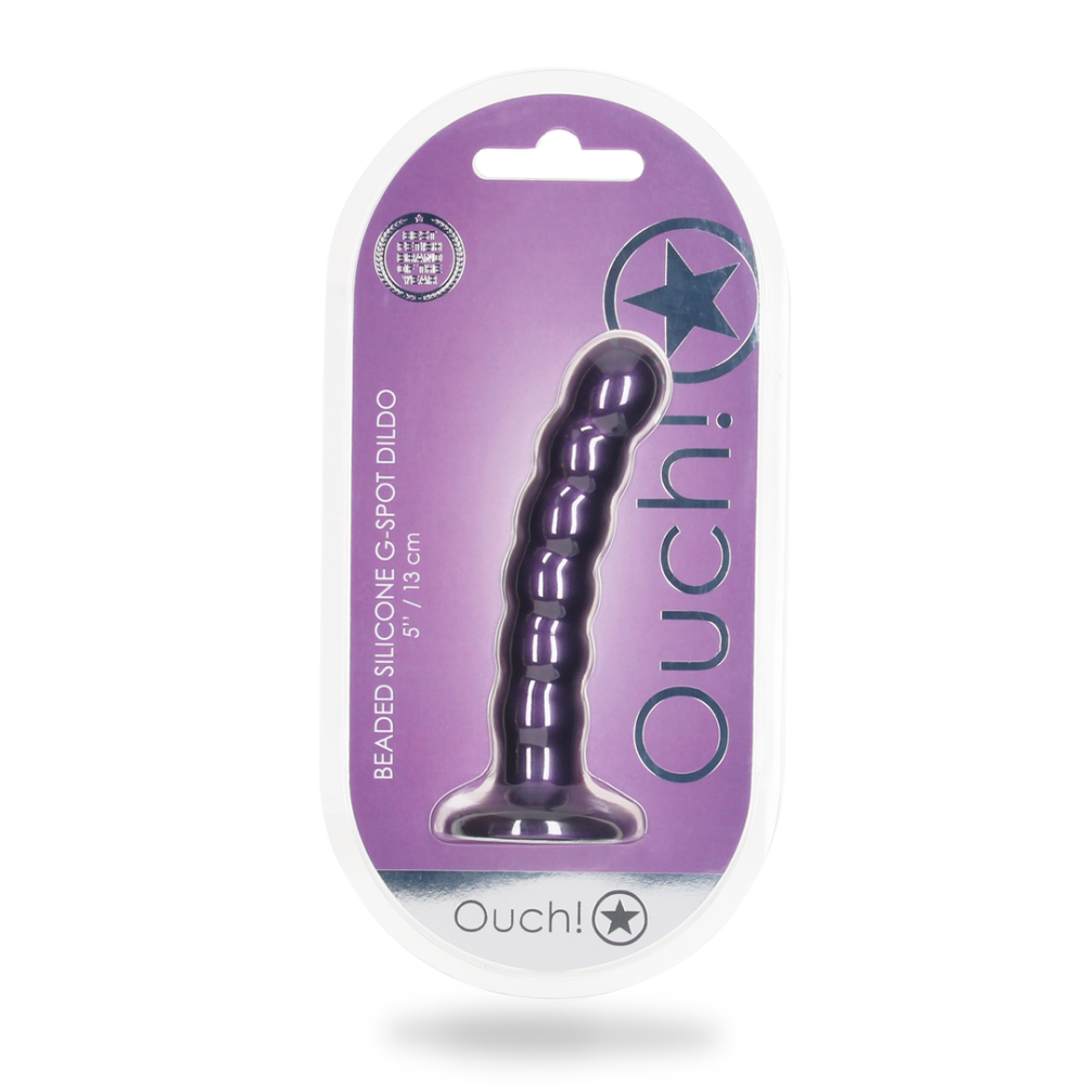 G-Punkt-Dildo aus Silikon mit Perlen – 5'' / 13 cm – Metallic-Lila | Autsch! von Shots