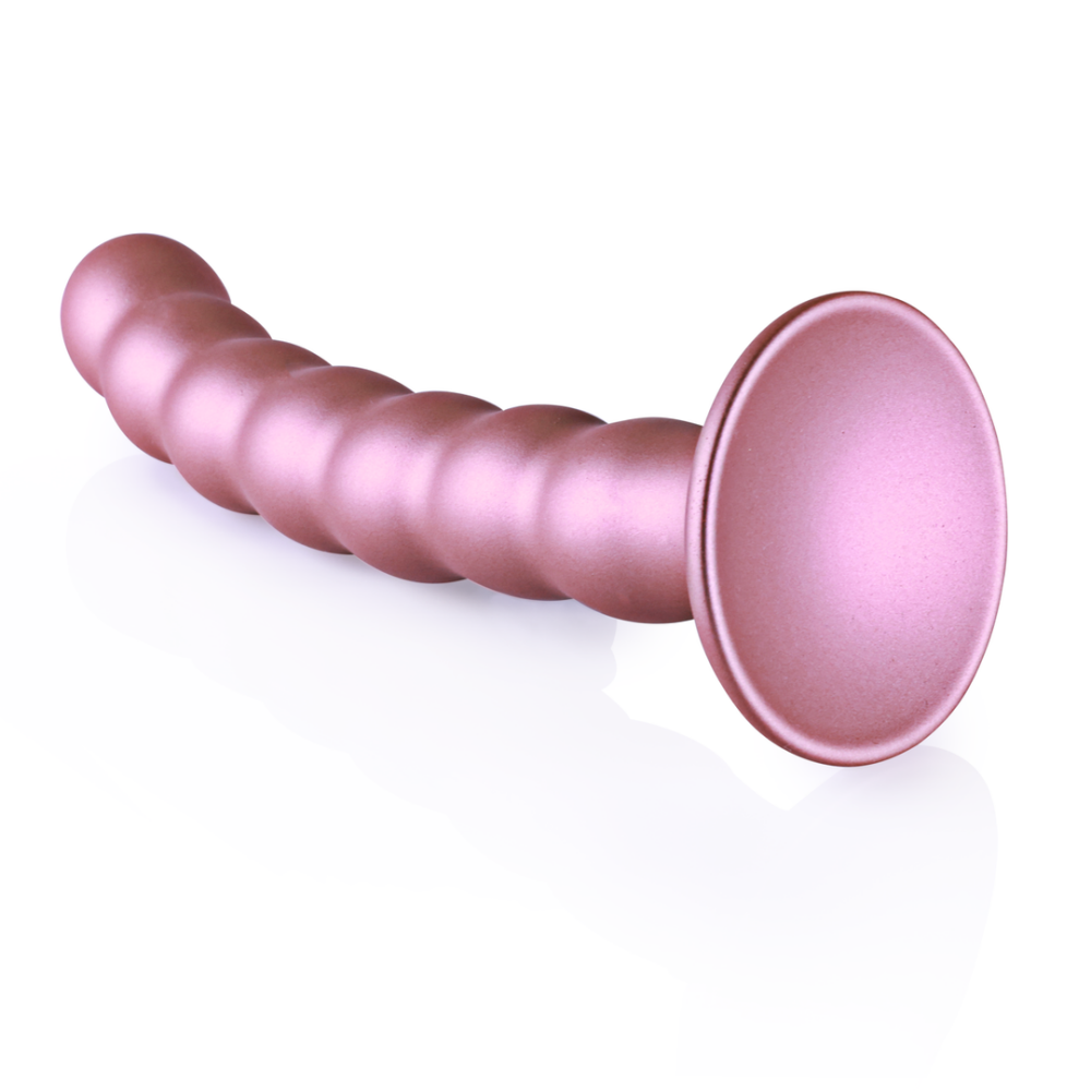 G-Punkt-Dildo aus Silikon mit Perlen – 6,5'' / 16,5 cm – Roségold | Autsch! von Shots