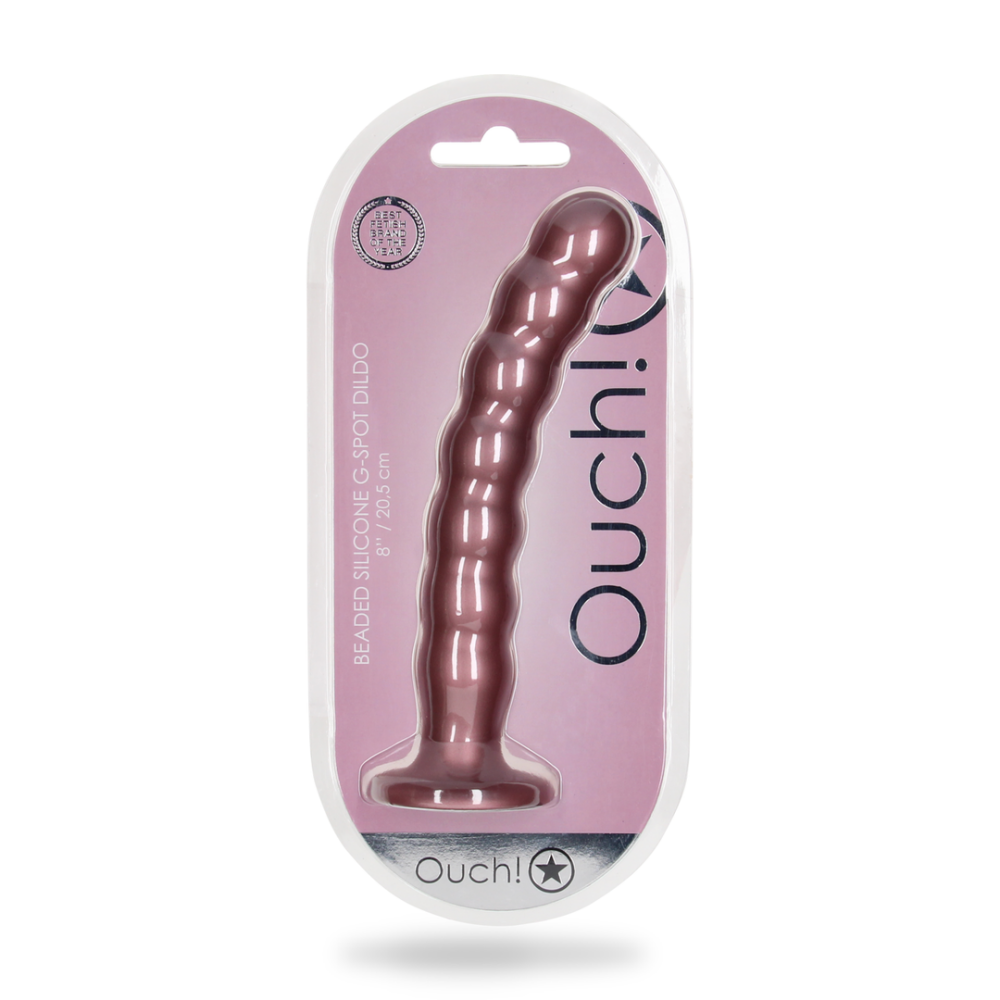 G-Punkt-Dildo aus Silikon mit Perlen – 8'' / 20,5 cm – Roségold | Autsch! von Shots