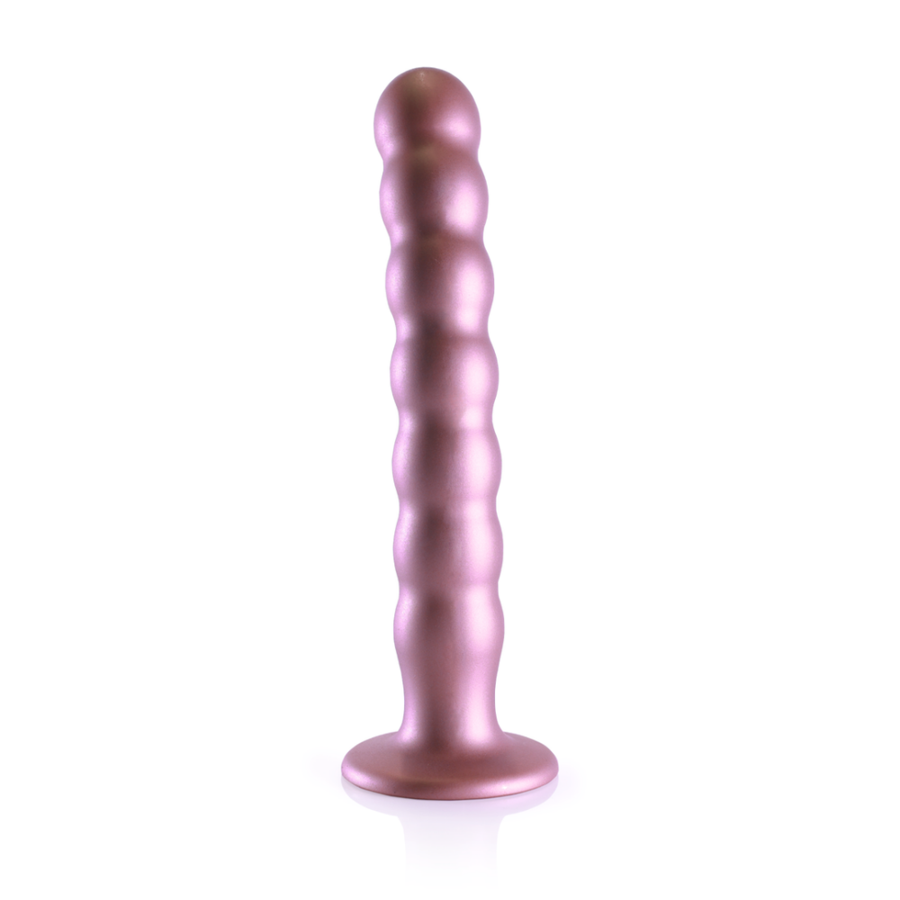 G-Punkt-Dildo aus Silikon mit Perlen – 8'' / 20,5 cm – Roségold | Autsch! von Shots