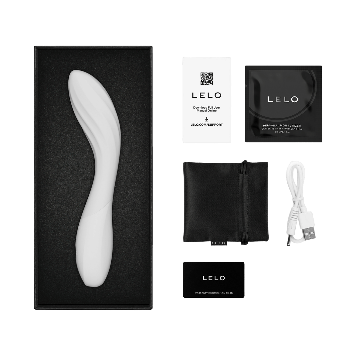 MONA Spectra met doos, USB-kabel, opbergzakje, glijmiddelsachet en kaarten
