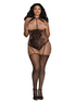 Dreamgirl Plus Size Bodystocking van visnet en kant | Zwart