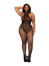 Visnet Bodystocking Teddy - Plus Size - Zwart