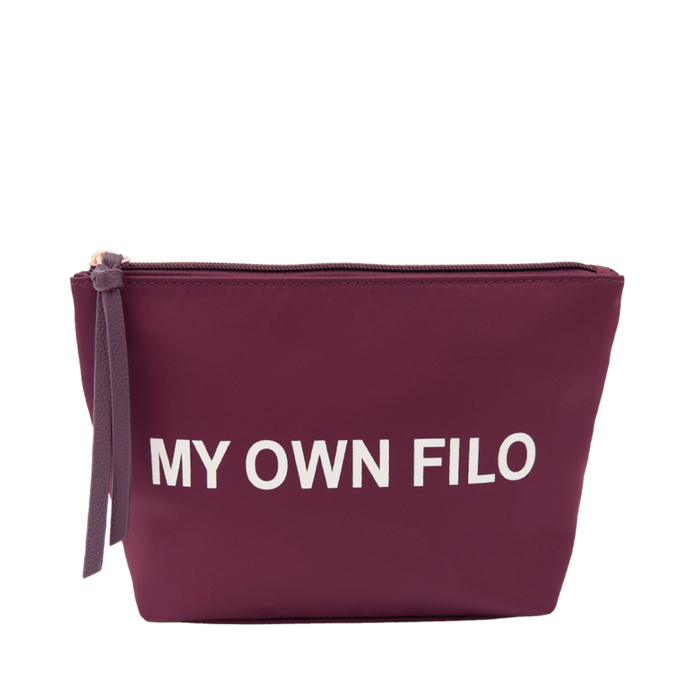 My Own Filo toilettas paars productfoto voorzijde met logo luxe opbergtasje