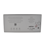 Achterzijde van de Filo Tulp bedieningsunit met aansluitingen en labels, grijs kastje close-up