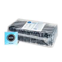 EXS Air Thin condooms 56 mm in transparante 100 stuks verpakking met lichtblauw label op witte achtergrond