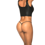 Mapalé Y-Back String M/L Wetlook Zwart