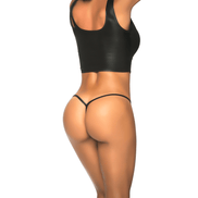 Mapalé Y-Back String S/M Wetlook Zwart