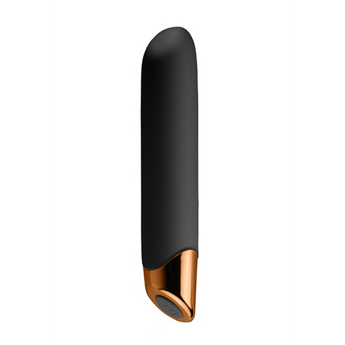 Rocks-Off Chaiamo mini vibrator zwart krachtige clitorisstimulator waterdicht met goudaccent ergonomisch