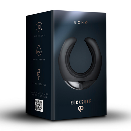 Rocks-Off Echo Vibrierender C-förmiger Masturbator | Schwarz
