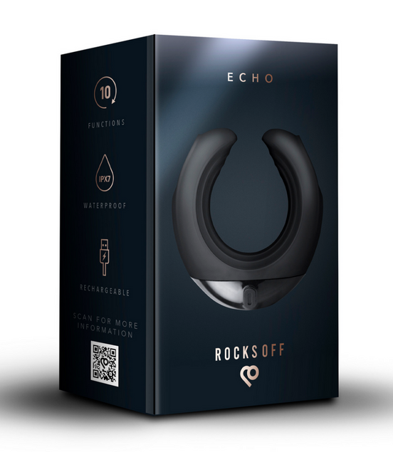 Echo - Vibrating C-Shape Masturbator - Black