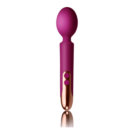 Rocks-Off Oriel oplaadbare massage wand, aubergine, productfoto op witte achtergrond