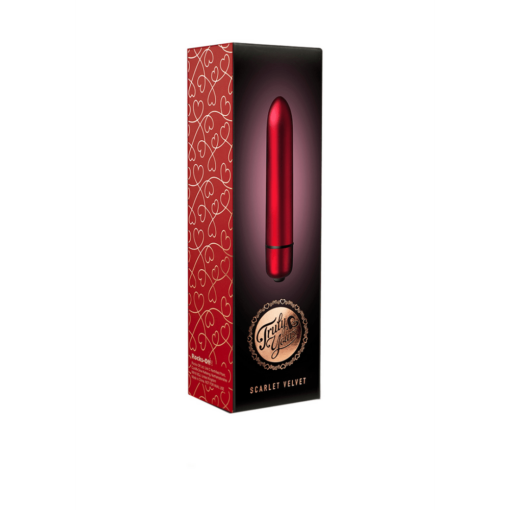 Verpakking Rocks-Off vibrerende bullet rood productdoos 10 speed 90 mm