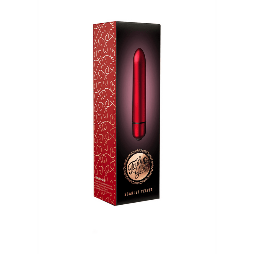 Verpakking Rocks-Off vibrerende bullet rood productdoos 10 speed 90 mm