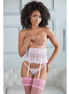 Allure lace cincher G-string wit in maat S/M, vooraanzicht met hoge taille cincher, kant en slanke pasvorm