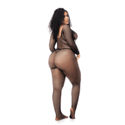 Mapalé Bodystocking Lange Mouwen Plus Size Zwart