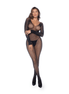 Mapalé Bodystocking met Lange Mouwen en Strass in One Size | Zwart