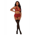 Dreamgirl 4-teiliges Fischnetz- und Spitzen-Dessous-Set Rot One Size